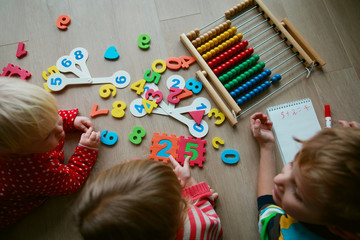 Wall Mural - kids learning numbers, abacus calculation