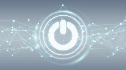 Poster - Power energy icon with connections 3D rendering