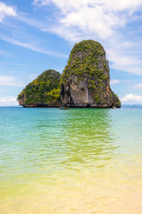 Wall Mural - andaman sea against blue sky at railay bay krabi bay thailand