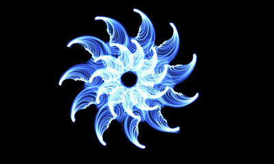 Wall Mural - Blue abstract background. Flame spiral series.