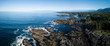 Aerial panoramic view of the beautiful Pacific Ocean Coast during a vibrant sunny summer day. Taken near Tofino, Vancouver Island, British Columbia, Canada.
