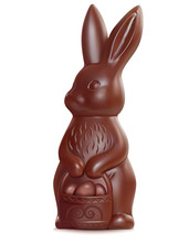 Chocolate Easter Bunny On White. Vector 3d Illustration