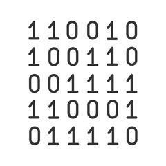 Binary code linear icon
