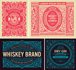 Wall Mural - vintage set of labels