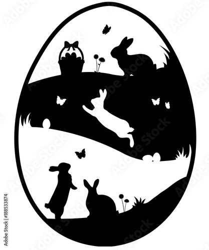 Decorative easter egg silhouette Stock Vector | Adobe Stock