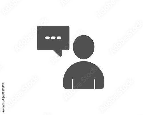 User Communication Simple Icon Person With Chat Speech Bubble Sign Human Silhouette Symbol Quality Design Elements Classic Style Vector Stock Vector Adobe Stock