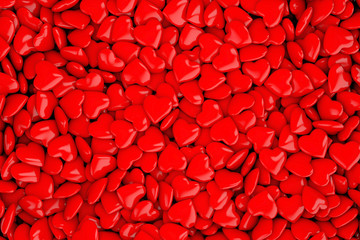 Wall Mural - Collection of red love hearts background