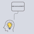 © Майя Руднева - Silhouette of a man and a light bulb. Business illustration with the inscription:risk management