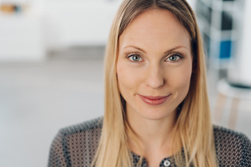 Close up portrait of an attractive blond woman