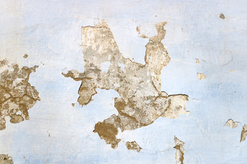 Wall Mural - Texture of blue painted old weathered concrete wall with peeling paint. Abstract background