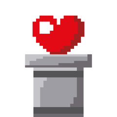 Sticker - heart love life video game vector illustration linear design