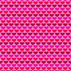 Wall Mural - Simple valentines day heart vector background pattern on pink