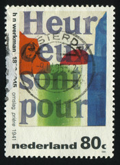 Poster - Netherlands retro stamp