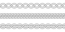 Macrame Crochet Weaving, Braid Knot, Vector Knitted Braided Pattern Intersecting Strands Wicker