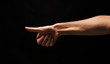 © Prostock-studio - Hand gestures - man pointing, isolated at black