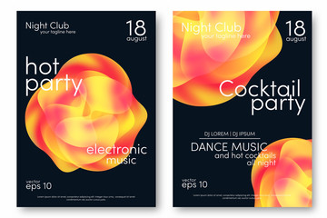 Dance party and cocktail party poster. Music poster background template with abstract shapes. Trendy flyer design