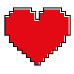 Sticker - heart love life video game vector illustration