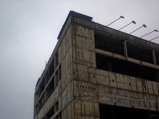 the unfinished warehouse building on the outskirts of Moscow 