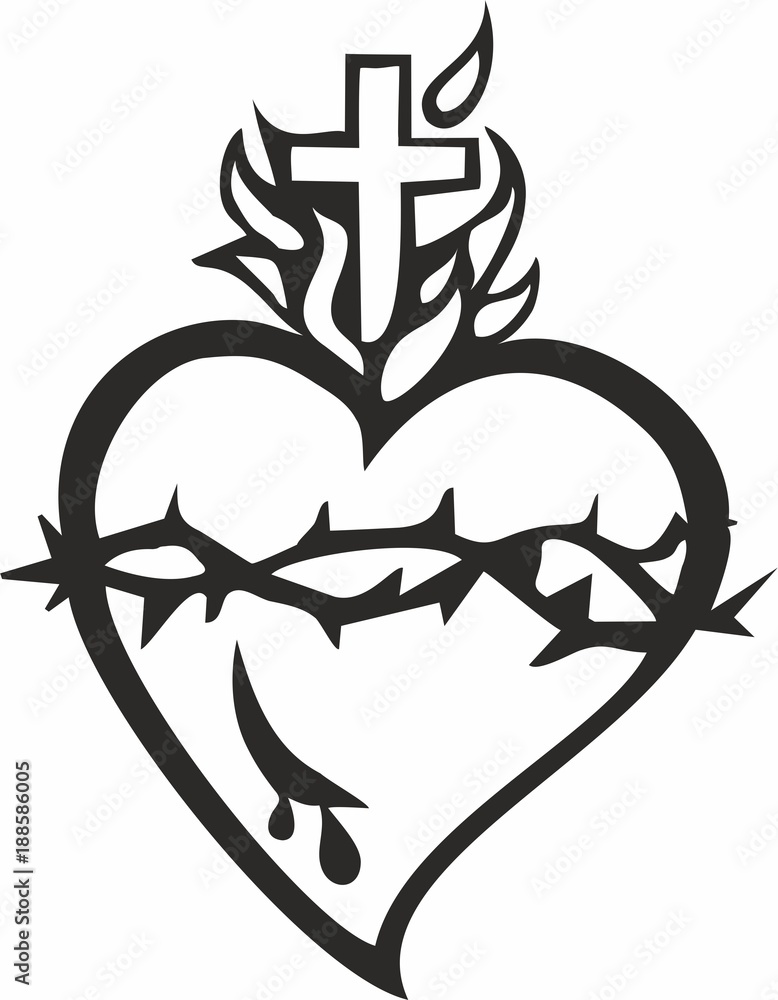 serce Pana Jezusa - obrazy, fototapety, plakaty 
