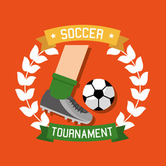 Poster - soccer tournament sport competition banner vector illustration