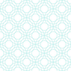 Blue geometric thin line seamless pattern with circles,rings. Vector illustration.
