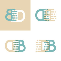 Fototapete - DB letters logo with accent speed in cream and pastel green