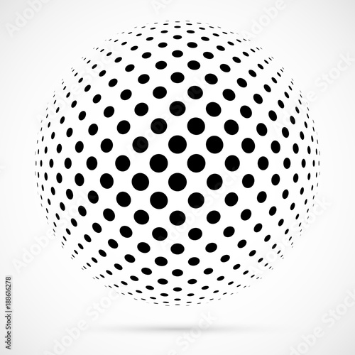 White 3D vector halftone sp...