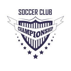 Wall Mural - Soccer club championship promotion monochrome emblem