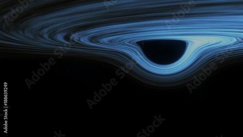 Supermassive Black Hole Event Horizon From Below Accretion Disk Fototapeta