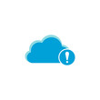 Cloud computing icon, warning icon