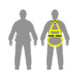 climbing safety belt man set vector illustration flat