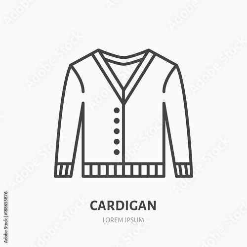 Fotomural Cardigan, sweater flat line icon