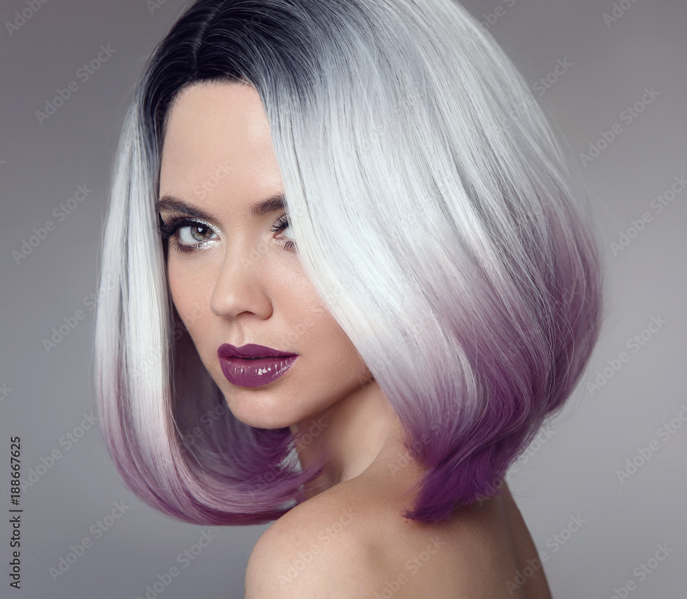 Foto Auf Aludibond Ombre Bob Short Hairstyle Beautiful Hair