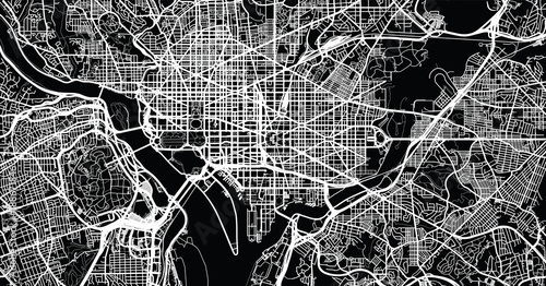 Cuadros en Lienzo Urban vector city map of Washington D.C, USA