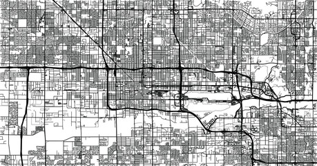 Urban vector city map of Phoenix, Arizona, USA