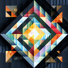 Wall Mural - Abstract geometric colorful seamless pattern in retro style