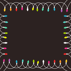 Canvas Print - colorful christmas lights border