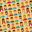 seamless pattern people avatar character icons vector illsutration