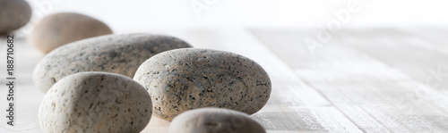 Fotomural pebbles for spirituality, ayurveda, mineral spa or mindfulness, long banner