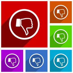 Poster - Dislike vector icons. Flat design colorful illustrations for web designers and mobile applications in eps 10
