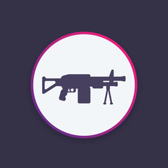 Wall Mural - Machine gun icon, vector silhouette