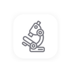 Poster - Microscope line icon, research lab vector sign