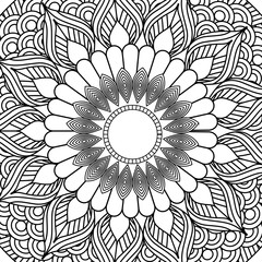 Wall Mural - mandala decorative ethnic element adult coloring design vector illustration