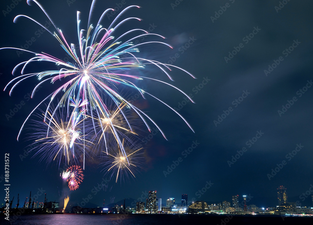 第47回みなとこうべ海上花火大会 Wall Mural Age Age Wallpaper Murals Maru1122maru
