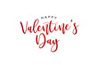 Happy Valentine's Day Holiday Red Glitter Text Over White Background