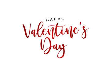 Wall Mural - happy valentine's day holiday red glitter text over white background