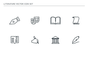 Wall Mural - set of outline vector icons on a theme school education