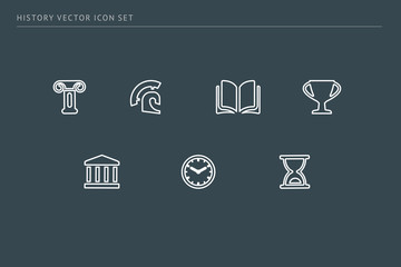 Wall Mural - set of outline vector icons on a theme school education