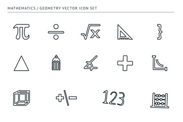 set of outline vector icons on a theme school education