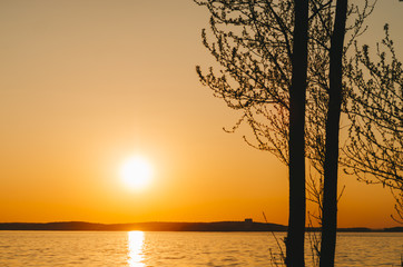 Wall Mural - Sunset On Lake